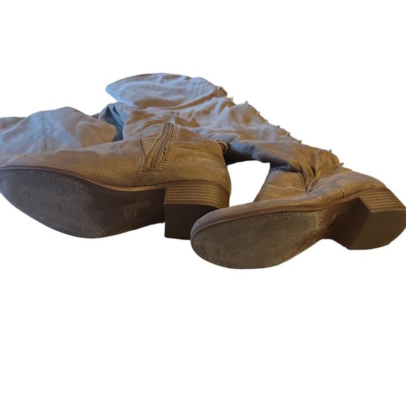 J.Adams knee hight lace back zip side grey boots side 7 - Picture 7 of 7